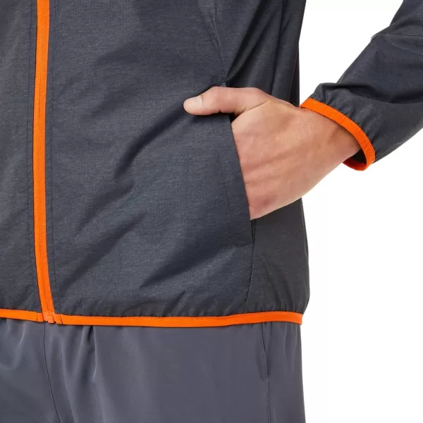 imageASICS Mens Packable Jacket Running ApparelCarrier Grey HeatherMarigold