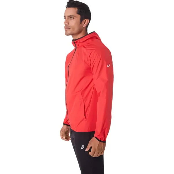 imageASICS Mens Packable Jacket Running ApparelElectric RedBlack