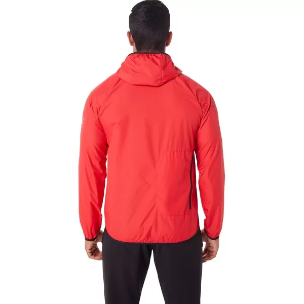 imageASICS Mens Packable Jacket Running ApparelElectric RedBlack