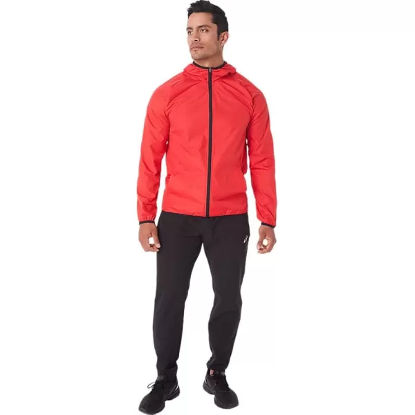 imageASICS Mens Packable Jacket Running ApparelElectric RedBlack