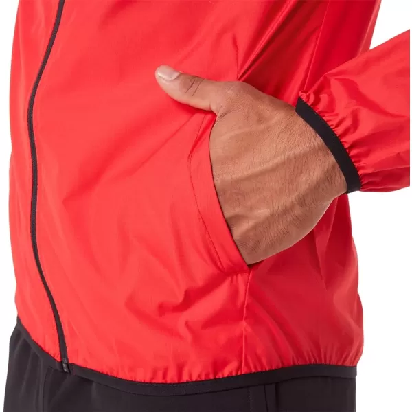 imageASICS Mens Packable Jacket Running ApparelElectric RedBlack