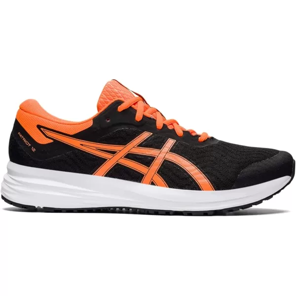 imageASICS Mens Patriot 12 Running ShoesBlackShocking Orange