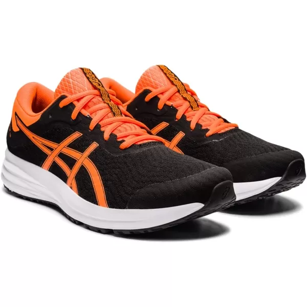 imageASICS Mens Patriot 12 Running ShoesBlackShocking Orange