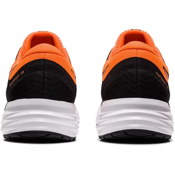 imageASICS Mens Patriot 12 Running ShoesBlackShocking Orange