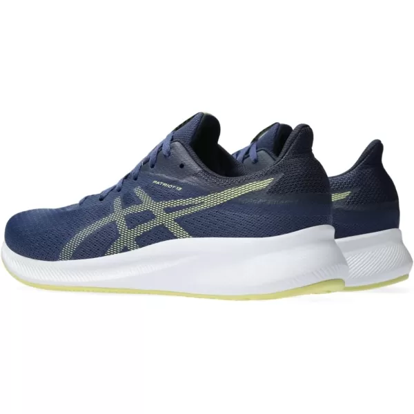 imageASICS Mens Patriot 13 Running ShoesDeep OceanGlow Yellow