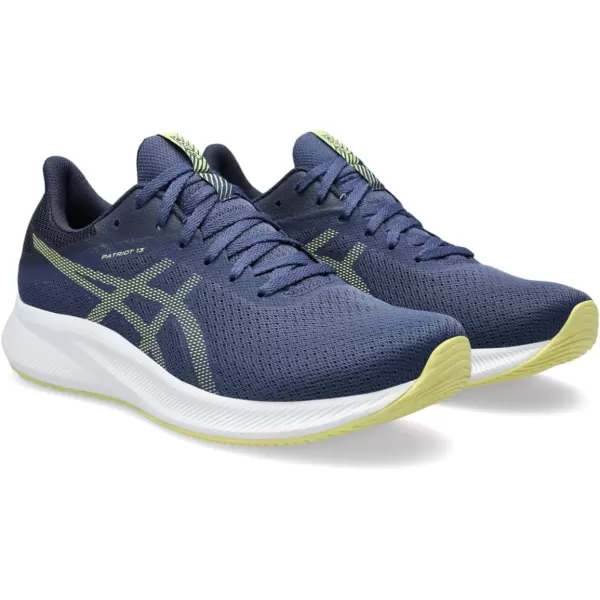 imageASICS Mens Patriot 13 Running ShoesDeep OceanGlow Yellow