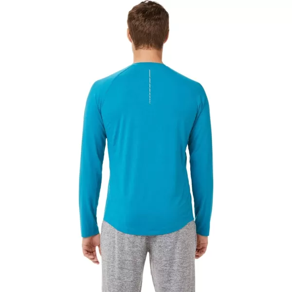 imageASICS Mens Perf Long Sleeve Henley Training ApparelTeal Blue Heather