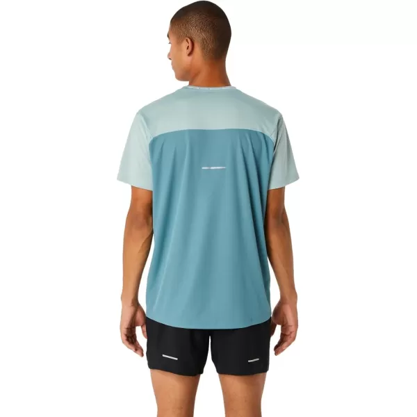 imageASICS Mens Race Short Sleeve TOP Running ApparelOcean HazeFoggy Teal
