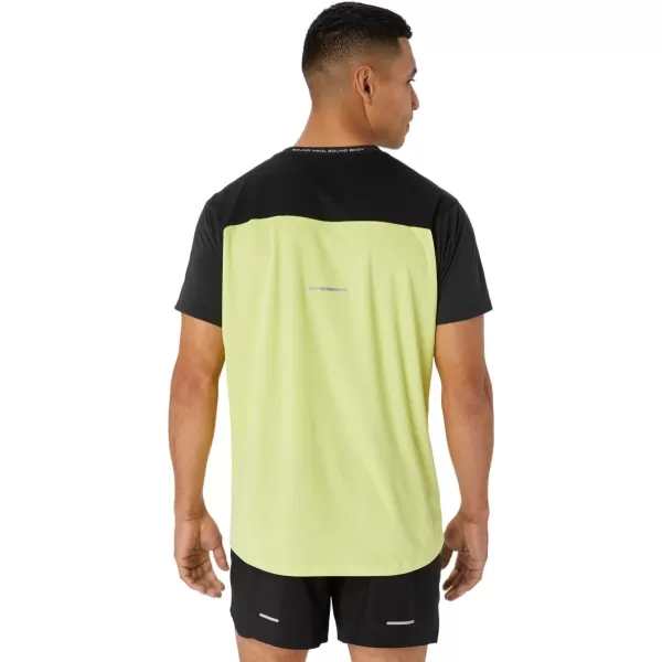 imageASICS Mens Race Short Sleeve TOP Running ApparelPerformance BlackGlow Yellow