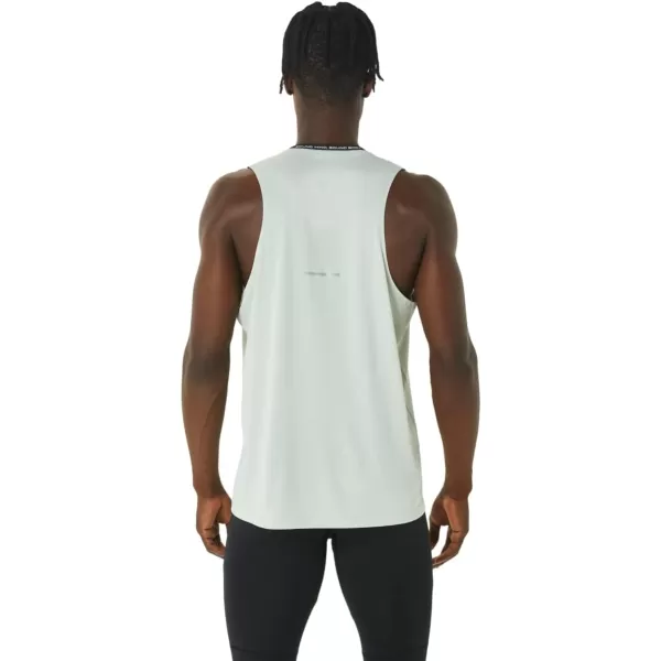 imageASICS Mens Race Singlet Running ApparelPerformance BlackLight Sage