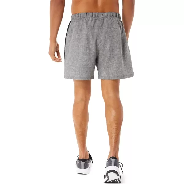 imageASICS Mens Ready Set 5IN Short Running ApparelDark Grey HeatherPerformance Black