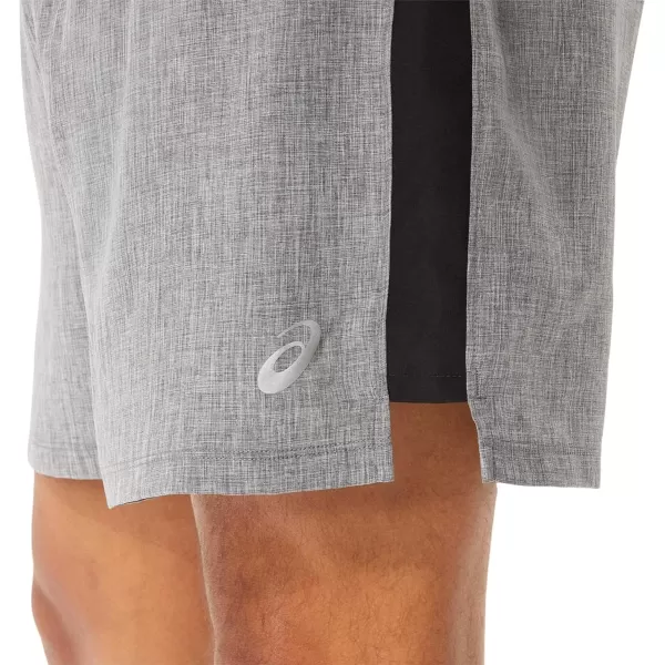 imageASICS Mens Ready Set 5IN Short Running ApparelDark Grey HeatherPerformance Black