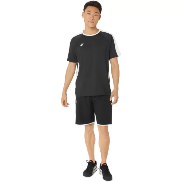 imageASICS Mens Resolution Short Sleeve Crew Training ApparelTeam BlackTeam White