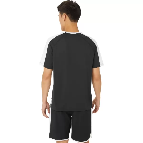 imageASICS Mens Resolution Short Sleeve Crew Training ApparelTeam BlackTeam White