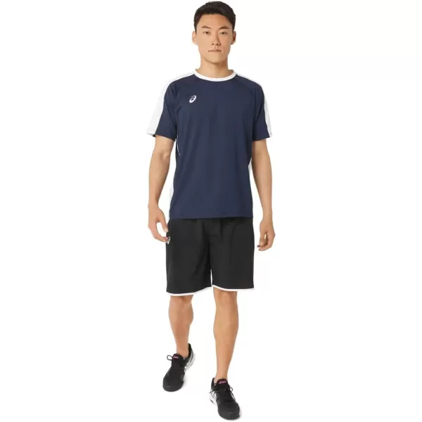 imageASICS Mens Resolution Short Sleeve Crew Training ApparelTeam NavyTeam White