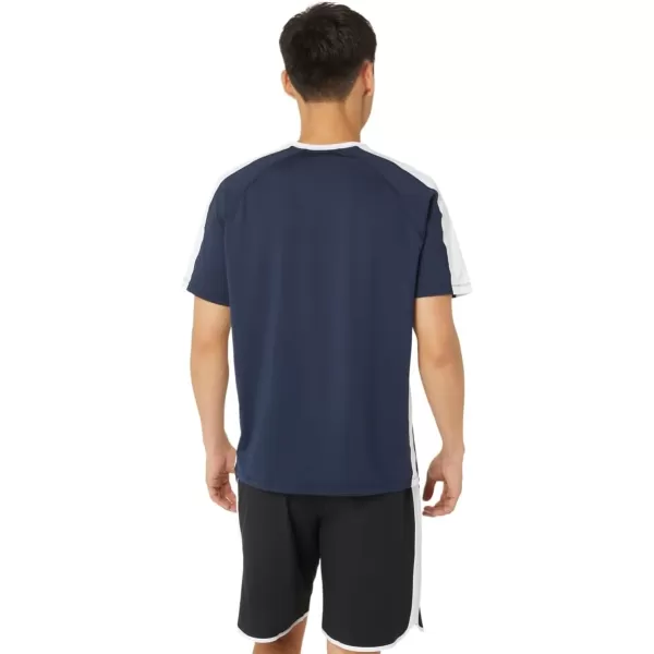 imageASICS Mens Resolution Short Sleeve Crew Training ApparelTeam NavyTeam White