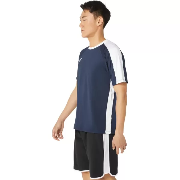 imageASICS Mens Resolution Short Sleeve Crew Training ApparelTeam NavyTeam White