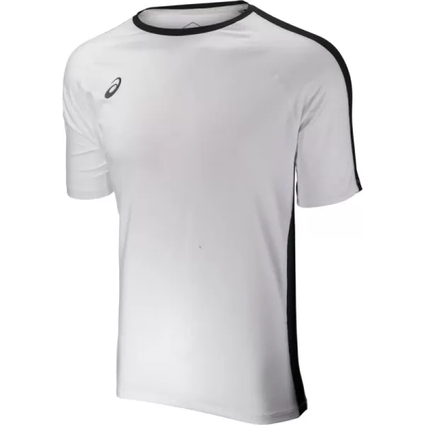imageASICS Mens Resolution Short Sleeve Crew Training ApparelTeam WhiteTeam Black