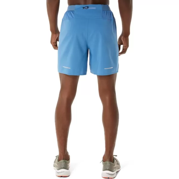 imageASICS Mens Road 2N1 7IN Short ApparelAzurePerformance Black