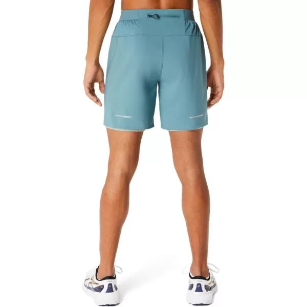 imageASICS Mens Road 2N1 7IN Short ApparelFoggy TealOcean Haze