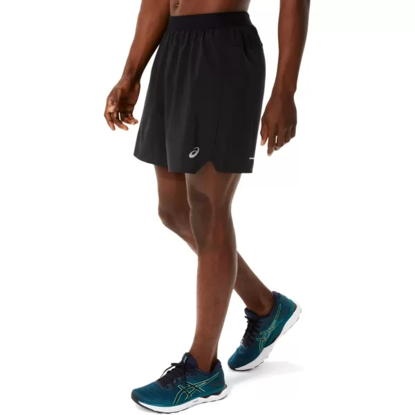 imageASICS Mens Road 2N1 7IN Short ApparelPerformance BlackCarrier Grey