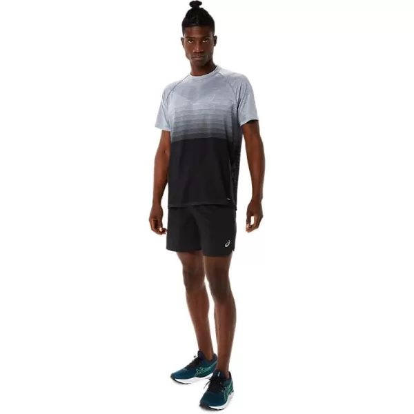 imageASICS Mens Road 2N1 7IN Short ApparelPerformance BlackCarrier Grey