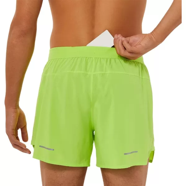 imageASICS Mens Road 5 Short Running ClothesHazard Green