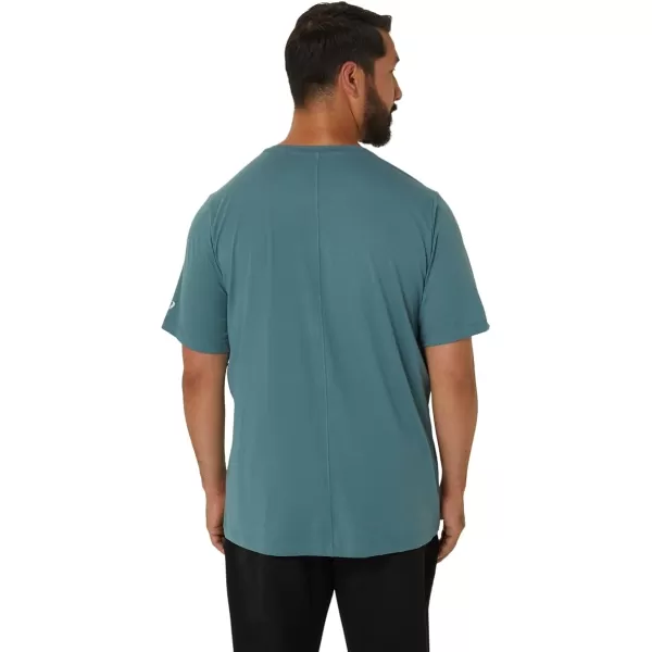 imageASICS Mens Short Sleeve HTHR TECH TOP Running ApparelFoggy Teal Heather