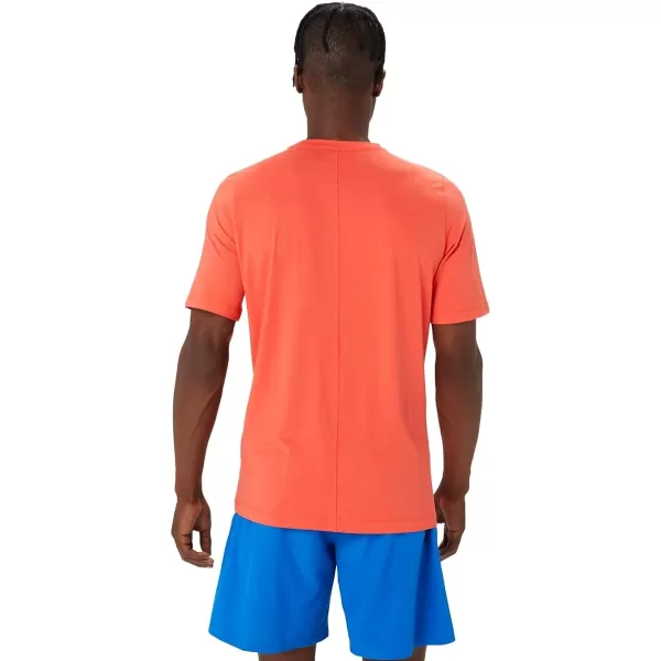 imageASICS Mens Short Sleeve HTHR TECH TOP Running ApparelRed Snapper Heather