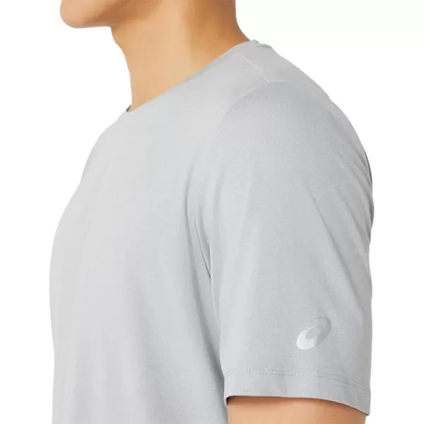 imageASICS Mens Short Sleeve Heather Tech Top Training ApparelSheet Rock Heather