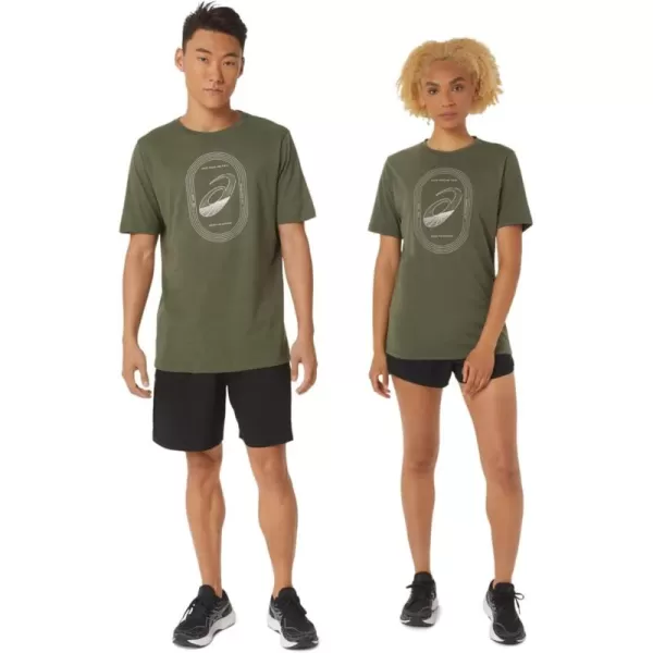 imageASICS Mens Short Sleeve Property of ASICS Sports TEE Running ApparelOlive Canvas