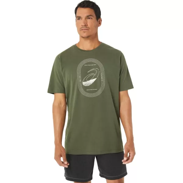imageASICS Mens Short Sleeve Property of ASICS Sports TEE Running ApparelOlive Canvas
