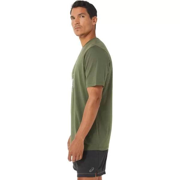 imageASICS Mens Short Sleeve Property of ASICS Sports TEE Running ApparelOlive Canvas