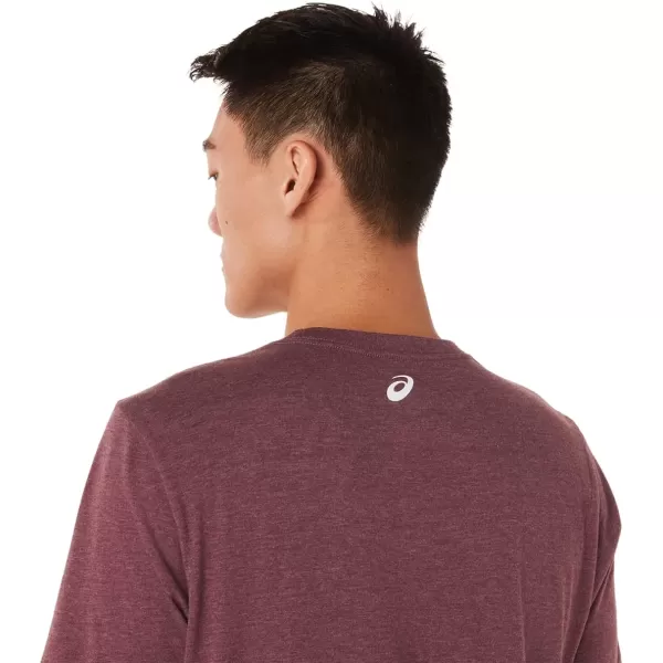 imageASICS Mens Short Sleeve Run Club TEE ApparelDeep Mars Heather