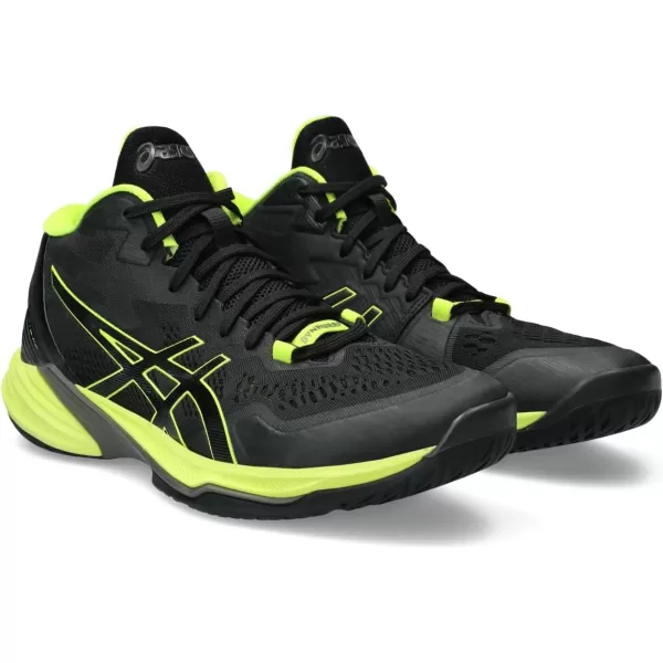 imageASICS Mens Sky Elite FlyteFoam Mid Top 2 Volleyball ShoesBlackSafety Yellow