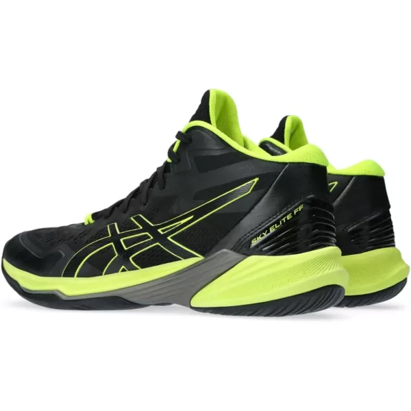 imageASICS Mens Sky Elite FlyteFoam Mid Top 2 Volleyball ShoesBlackSafety Yellow