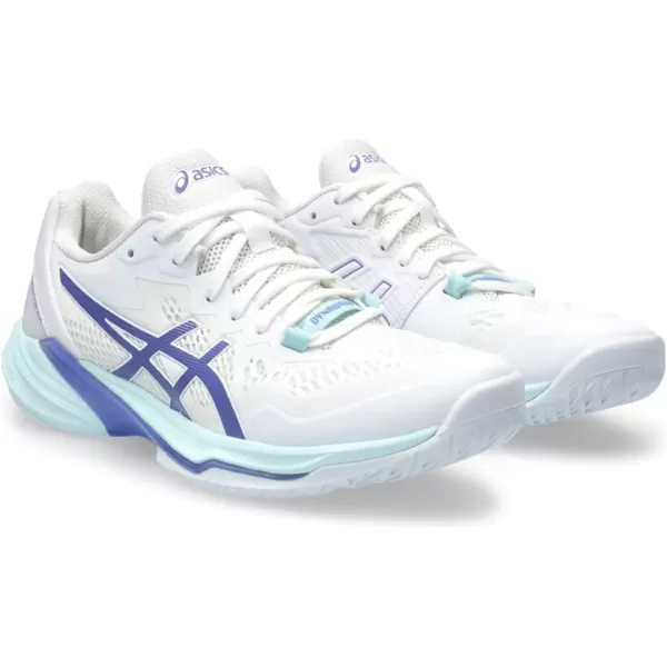 imageASICS Mens Sky Elite FlyteFoam Volleyball ShoeWhiteBlue Violet
