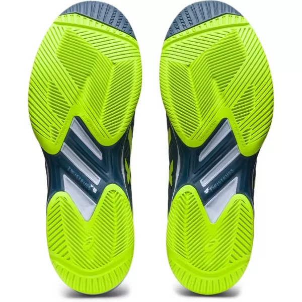 imageASICS Mens Solution Speed FlyteFoam 2 Tennis ShoesSteel BlueHazard Green