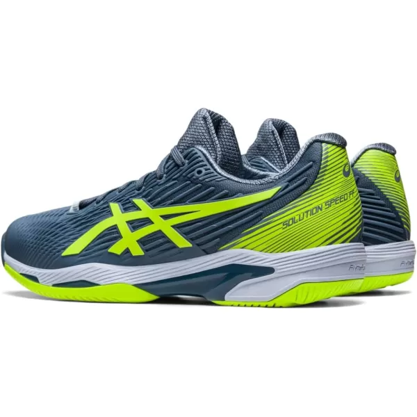 imageASICS Mens Solution Speed FlyteFoam 2 Tennis ShoesSteel BlueHazard Green