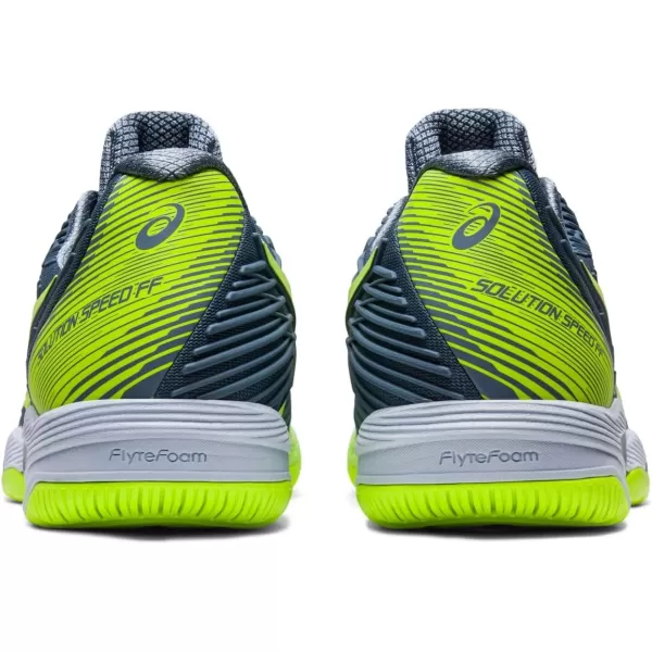 imageASICS Mens Solution Speed FlyteFoam 2 Tennis ShoesSteel BlueHazard Green