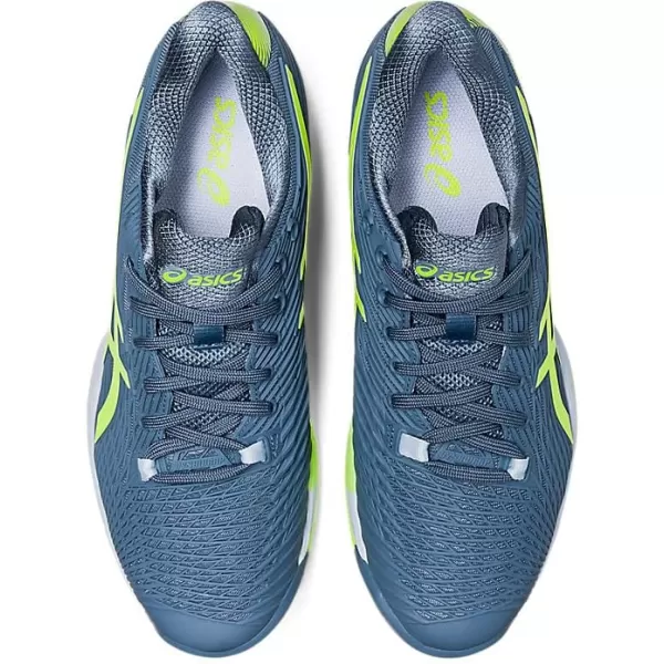 imageASICS Mens Solution Speed FlyteFoam 2 Tennis ShoesSteel BlueHazard Green