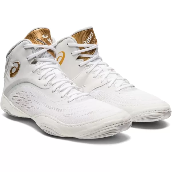 imageASICS Mens Split Elite Wrestling ShoesWhitePure Gold