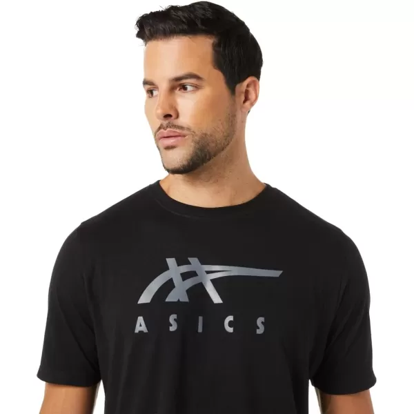 imageASICS Mens Stripe Short Sleeve Tee ApparelPerformance Black
