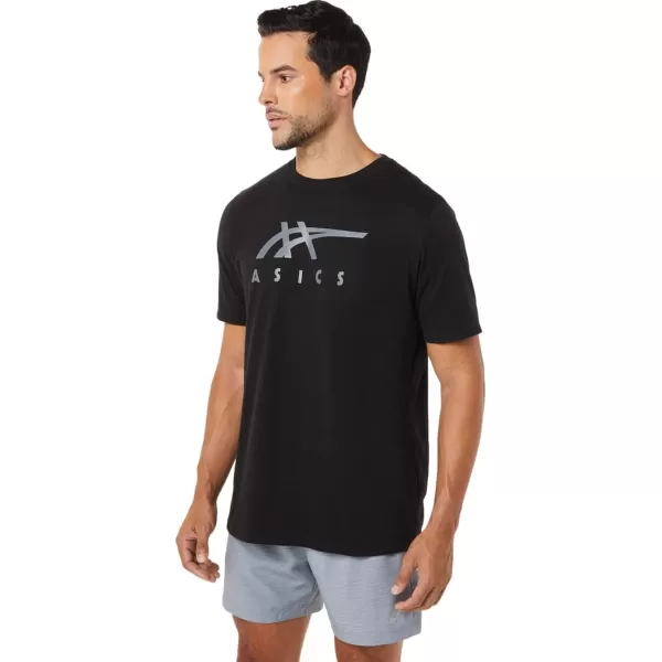 imageASICS Mens Stripe Short Sleeve Tee ApparelPerformance Black
