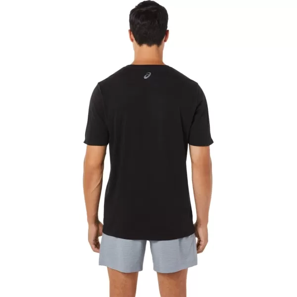 imageASICS Mens Stripe Short Sleeve Tee ApparelPerformance Black