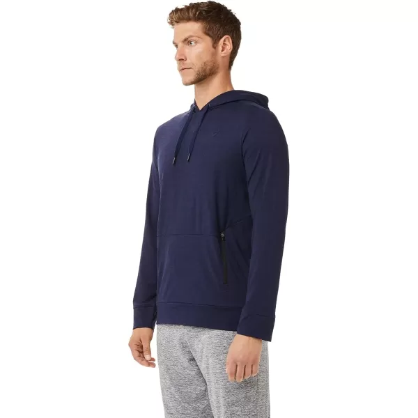 imageASICS Mens TECH PO Long Sleeve HOODIE ApparelPeacoat Heather