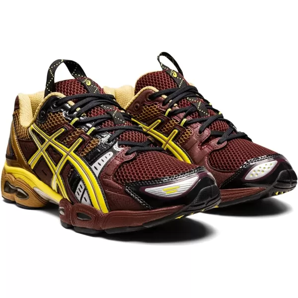 imageASICS Mens UB3S GelNimbus 9 ShoesRum RaisinGreen Sheen
