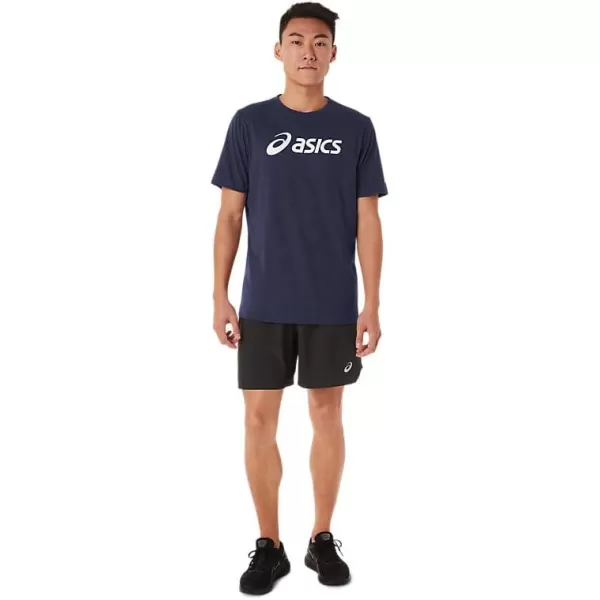 imageASICS Mens XG Short Sleeve Lockup Logo TEE Training ApparelPeacoat Heather