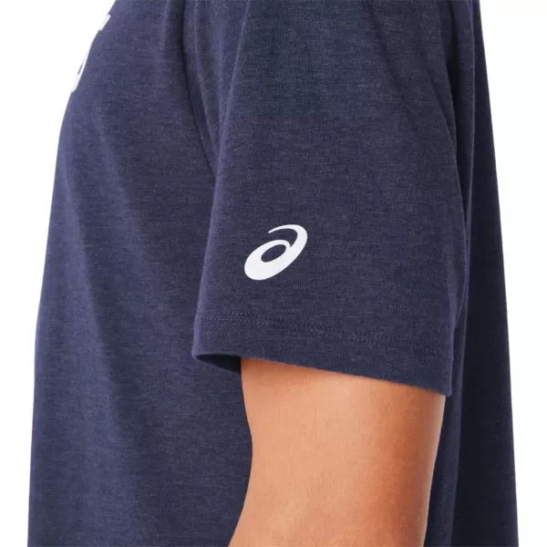 imageASICS Mens XG Short Sleeve Lockup Logo TEE Training ApparelPeacoat Heather