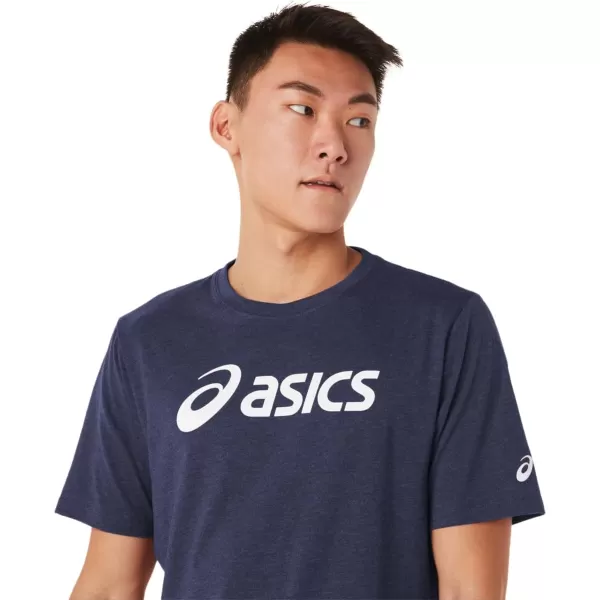 imageASICS Mens XG Short Sleeve Lockup Logo TEE Training ApparelPeacoat Heather